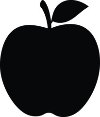 apple fruit minimalist silhouette vector, apple fruit icon