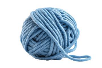 PNG Close-up of blue yarn ball for knitting and crafts