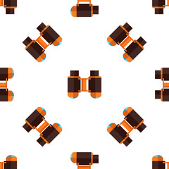 Seamless pattern of binoculars on a white background, outdoor adventures
