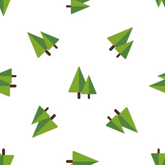 Seamless pattern with christmas tree, a festive woodland background