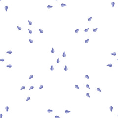 Seamless pattern with small blue raindrops on a white background repeat