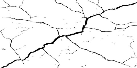 Crack Texture. The cracks concrete texture white and black. Cracked earth. Cracks background, cracks texture, grunge background. Cracks in a wall background.Structure of cracking.

