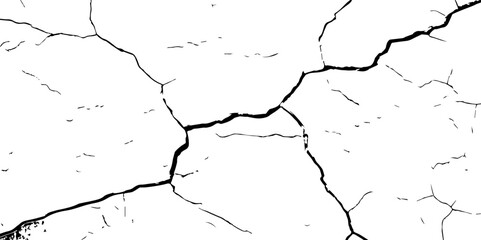 Crack Texture. The cracks concrete texture white and black. Cracked earth. Cracks background, cracks texture, grunge background. Cracks in a wall background.Structure of cracking.
