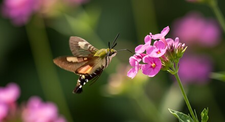 Hummingbird Hawk-moth in Flight, Nature's Beauty