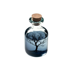 Encapsulated Nature A Bare Tree in a Glass Bottle