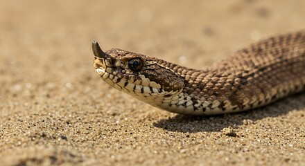 Fototapeta premium Close-up of a Sand Viper in its natural habitat