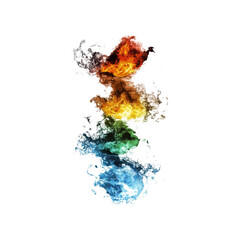 Abstract Rainbow Fire Flames on Black Background
