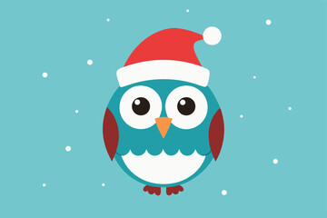 adorable-owl-wearing-santa-hat-in-snow--a-cute-owl.eps