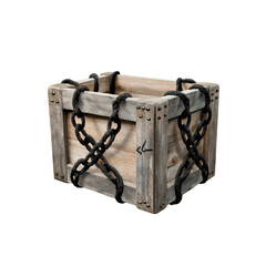 Rustic Wooden Crate Secured with Rope - Cargo and Shipping Concept