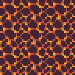 Lava seamless pattern, fire ground textures, vector illustration, abstract seamless tiles pixel art style background. 8-bit. Design for web, stickers, logo and mobile app.