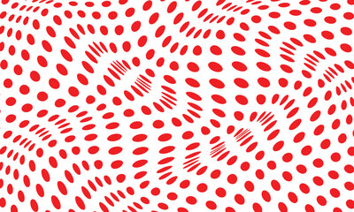 abstract red polka dot wave pattern design.