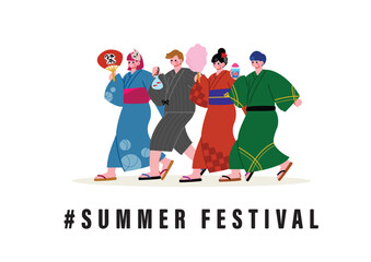 夏祭りを楽しむ男女