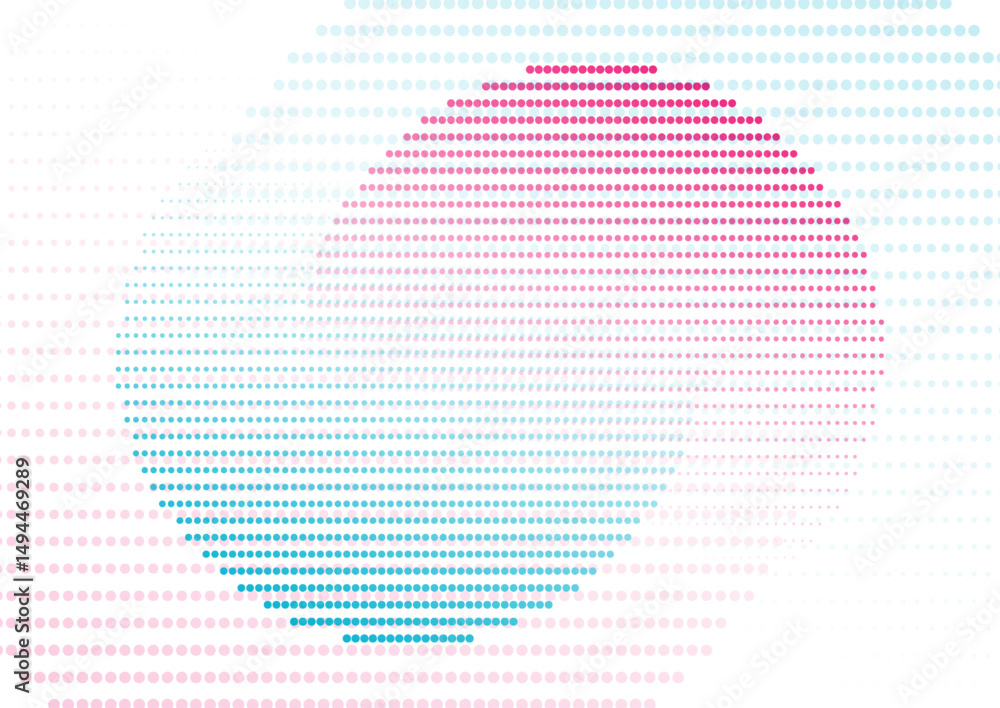 Aufkleber blue and pink dotted linear circles abstract minimal tech background. geometric halftone vector desi