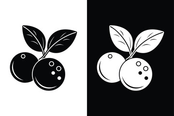Cranberry Icon silhouette Design. Minimal Vector Illustration for Designers