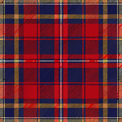 Opulent tartan seamless vector pattern in dark blue and deep red colors for design  