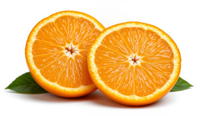 Fototapeta premium Fresh halved orange with vibrant color and juicy texture, perfect for refreshing snack or drink