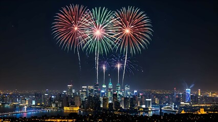 Fototapeta premium fireworks over the city