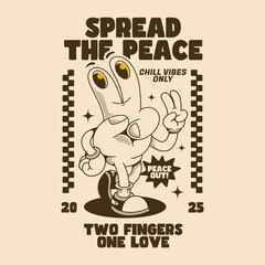 Spread the Peace with Cool Retro Vibes Everywhere