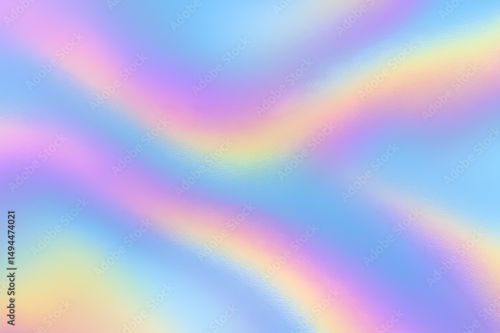 Poster rainbow wave: an abstract, ethereal design in soft pastel hues evokes a sense of tranquility and ima