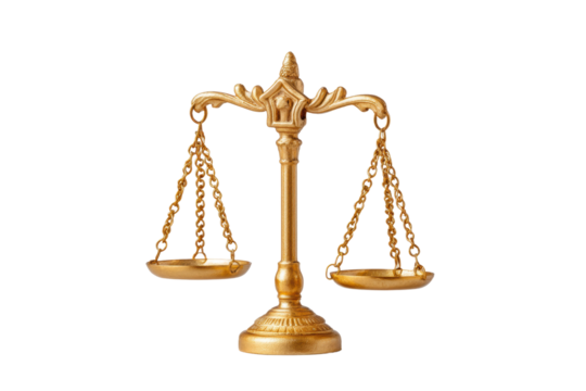 PNG Golden balance scale symbolizing justice and equality