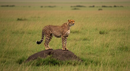 Majestic Cheetah on African Savanna