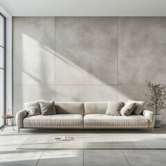 Modern living room featuring a stylish sofa, clean lines, neutral tones, cozy lighting, minimalist decor, a spacious layout, and elegant furniture designed for comfort and contemporary living.

