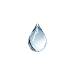 Single Transparent Water Drop on Black Background