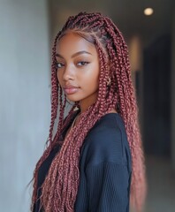 Portrait of a Young Woman with Braided Hair 