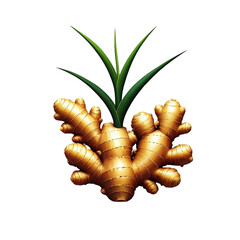 Naklejka premium Ginger Root: A Detailed Exploration of the Plant's Growth, Harvest, and Culinary Uses, from Root to Rhizome, with Vibrant Close-Up Imagery.