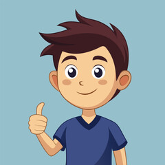 Showing a Thumbs Up Gesture Signifying Approval or Agreement 