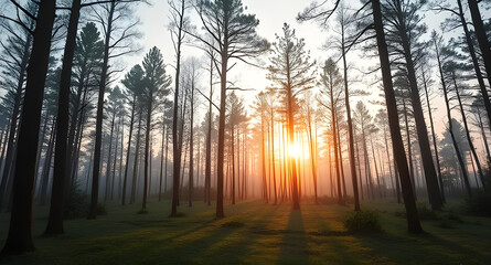 Obraz premium sunset in the forest