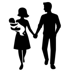 Clean black and white vector silhouette 