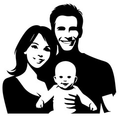 Clean black and white vector silhouette 