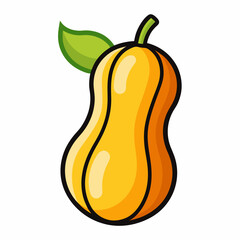 Butternut Squash icon on white background 