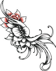 abstract floral design Tattoo