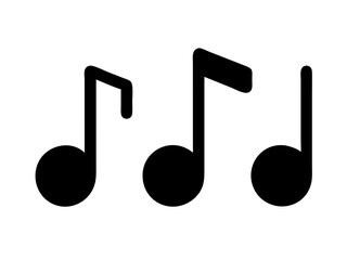 Semi-Abstract Minimalist Monochrome Illustration of Stylized Musical Notation and Symbols in a Clean Black and White Design Featuring Simple Graphic Musical Motifs

