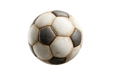 PNG Classic black and white soccer ball isolated on black background