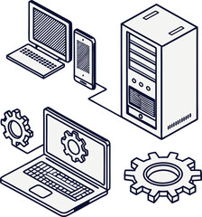 laptop computer icon vector