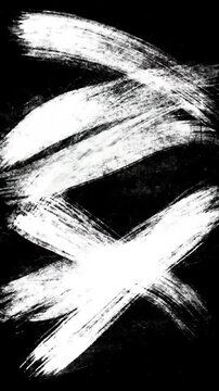 Dynamic White Brushstrokes Abstract Art Bold contrasting black and white creates a powerful visual aesthetic.. AI Generated