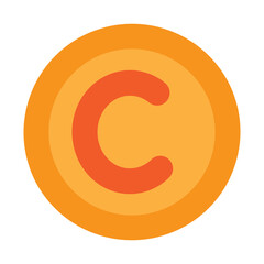 Fototapeta premium Copywrite Vector Flat Icon Design