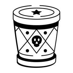 A sketchy style icon representing a voodoo drum design
