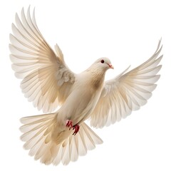 Obraz premium dove with spread wings on a white background