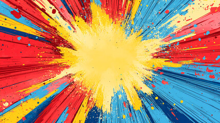 Colorful comic book background with zoom text illustration