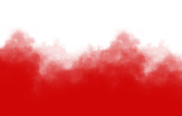 Vibrant red fog texture rising into white space with dramatic cloud-like effect, ideal for abstract digital art, modern backgrounds, emotional design, or themed visual compositions.