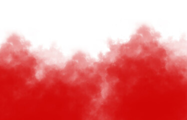 Vibrant red fog texture rising into white space with dramatic cloud-like effect, ideal for abstract digital art, modern backgrounds, emotional design, or themed visual compositions.