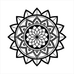 Fototapeta premium Vector flower mandala round ornamental seamless pattern design