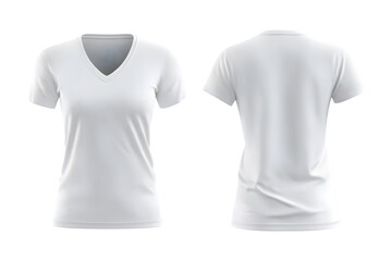White v-neck t-shirt front and back views