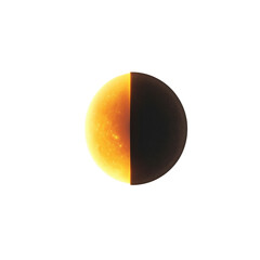 Half-Lit Celestial Body Glowing Orb in Space