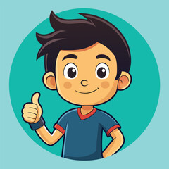 Showing a Thumbs Up Gesture Signifying Approval or Agreement 