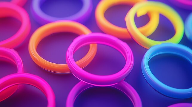 Festival wristbands glowing in UV light, symbolic of unforgettable summer concert memories